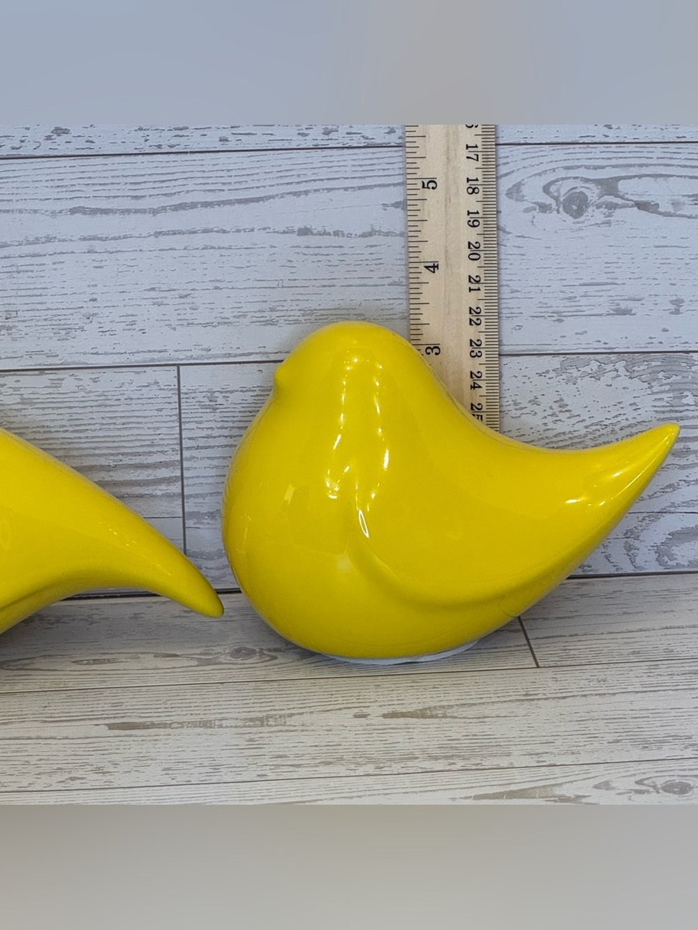 Yellow Ceramic Bird Figurines - Set of 3 - Picture 4 of 8